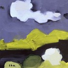 Abstract Landscape Oil Painting Collectible Small Artwork 8 x 8 TWOBADARTISTS — photo 1