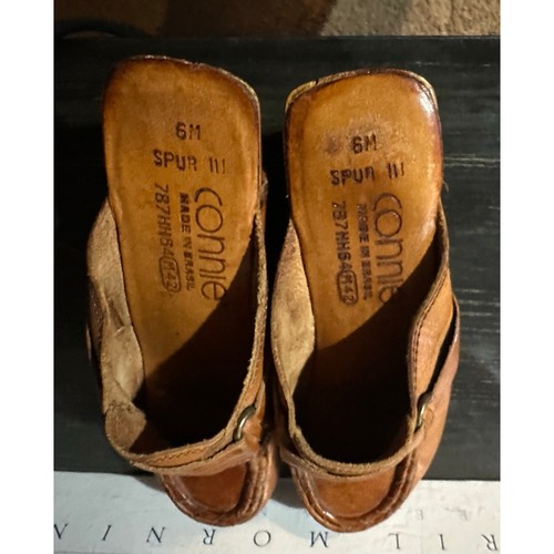 1970's CONNIE Spur III Leather and Wood Clogs Size 6 RARE! - Picture 5 of 8