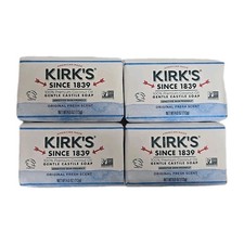 4-PACK Kirk's Original Castile Bar Soap Original Fresh Scent Coconut Oil