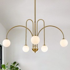 Brass Gold Glass Globe Sputnik Chandeliers for Dining Room, Kitchen... Fast Ship