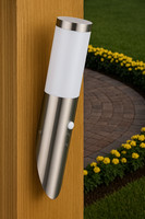 LED Outdoor Wall Light EGLO Helsinki Motion Sensor IP44 Stainless Steel E27