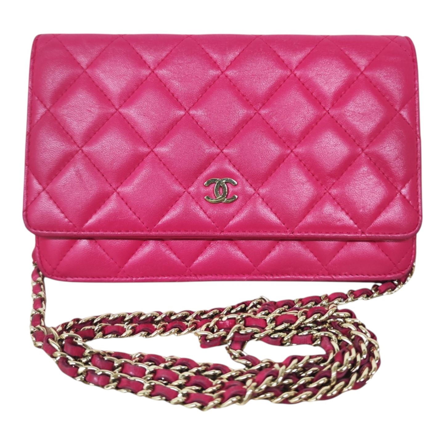CHANEL Lamb Pink Leather Chain Shoulder Bag-image