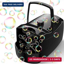 Bubble Machine, Automatic Bubble Blower Maker for Kids or Parties Black High