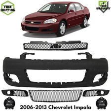 Front Bumper Cover Paintable Fog Lights Kit For 2006-2013 Chevrolet Impala