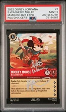 2022 Disney Lorcana D23 Expo Mickey Mouse Brave Little Tailor 1 PSA 9 Auto