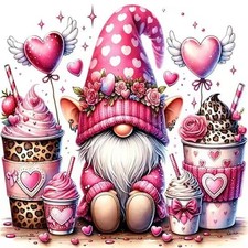 Valentine Gnome Paint by Numbers Kit for Adults Beginners DIY Art Craft Set