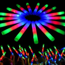 JOYIN 12 PCS LED Light Up Foam Sticks, Glow Sticks Party Favors Multicolor 