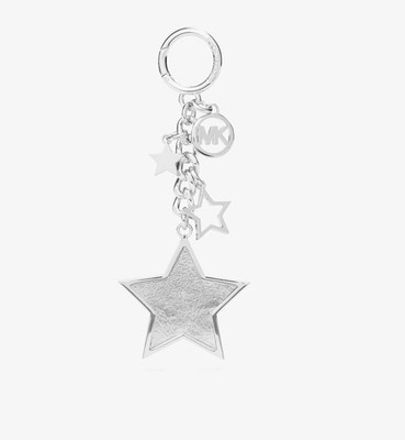 NWT Michael Kors Stars Bag Charm Silver-tone Keychain