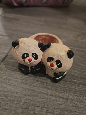 Vintage Double Panda Candle Holder Made In Japan