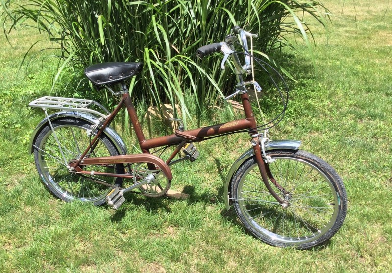 Raleigh Folder 20" Inch Folding Bicycle Brown and Chrome 3 speed Made In England