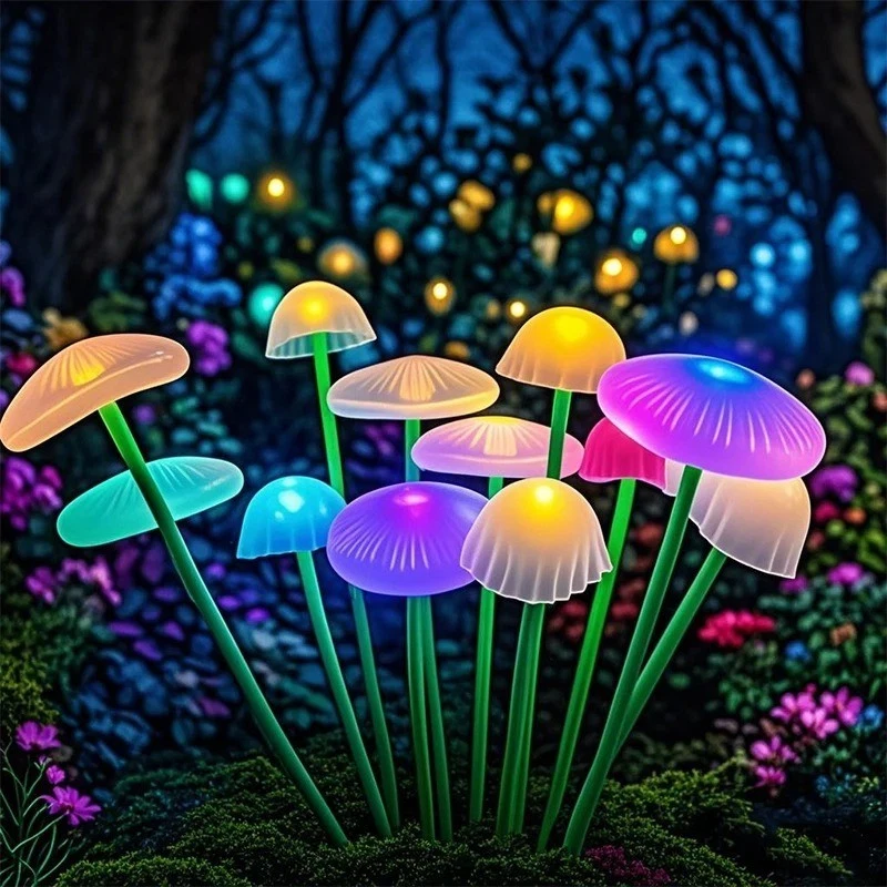 Solar LED Jellyfish Garden Lights Outdoor Waterproof Pathway Yard Decor Lamp