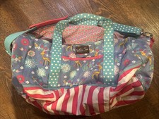 Matilda Jane Weekender Duffle Bag Canvas Winter Fawn Deer Floral Stripe Travel