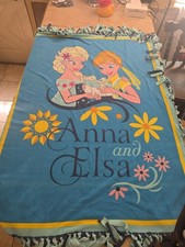 Disney Frozen Anna And Elsa Fleece Fringed Edges 38x51 Childrens Blanket