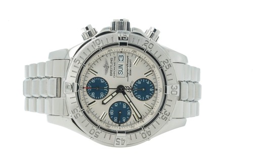 Breitling Superocean Chrono A1334011/G549 A13340 Silver Blue D...