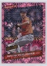 2020 Panini Donruss Highlights Pink Fireworks Justin Verlander #H-1 0mm9
