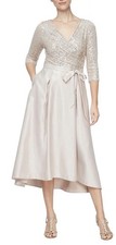Alex Evenings Sequin Lace High-Low Dress Light Pink Size 16 Mother Of The Bride