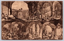 Antique Poland Postcard WIELICZKA Salt Mine Engraving 1723