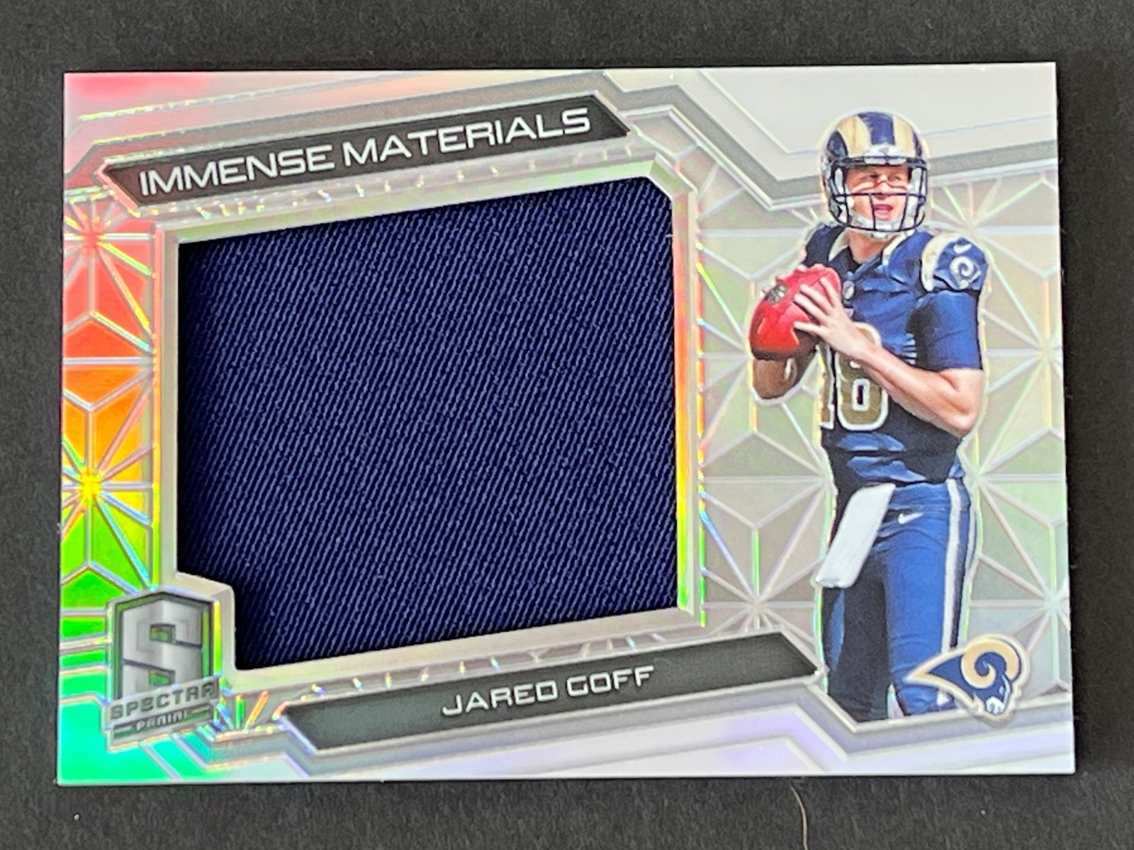 Jared Goff 2016 Spectra Immense Materials Jumbo RC Patch #ed 67/199