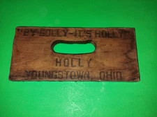 Vtg Holly Beverages Youngstown OH  Wood Soda Crate End Panel, Rustic Decor , #2