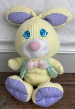 Fisher Price Cozies Yellow Bunny Plush Thermal Waffle 1997 Vest Bow Tie Nice