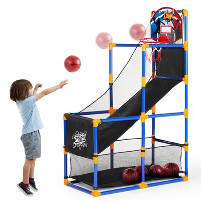 JOYIN Arcade Basketball Game Set with 4 Balls 35.5'' L x 18.5'' W x 55'' H, Blue 