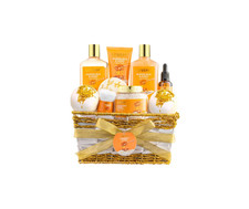 Lovery Luxe Almond Milk and Honey Spa Gift Basket - 10Pc Home Bath Kit - BNIB