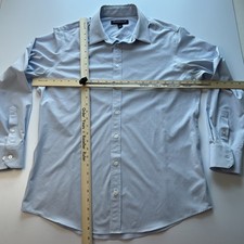 Mizzen  Main Leeward Shirt Mens Large Trim Fit Light Blue Performance Button Up