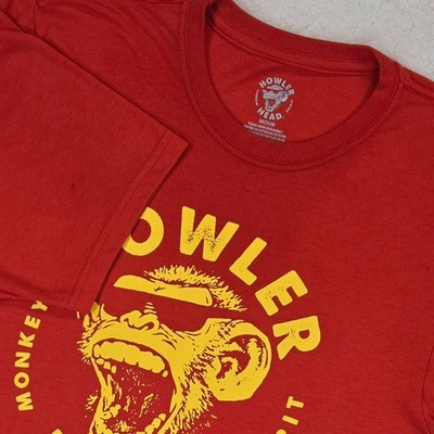Howler Head Graphic T-Shirt Mens Medium Red Monkey Spirit Whiskey Logo Tee
