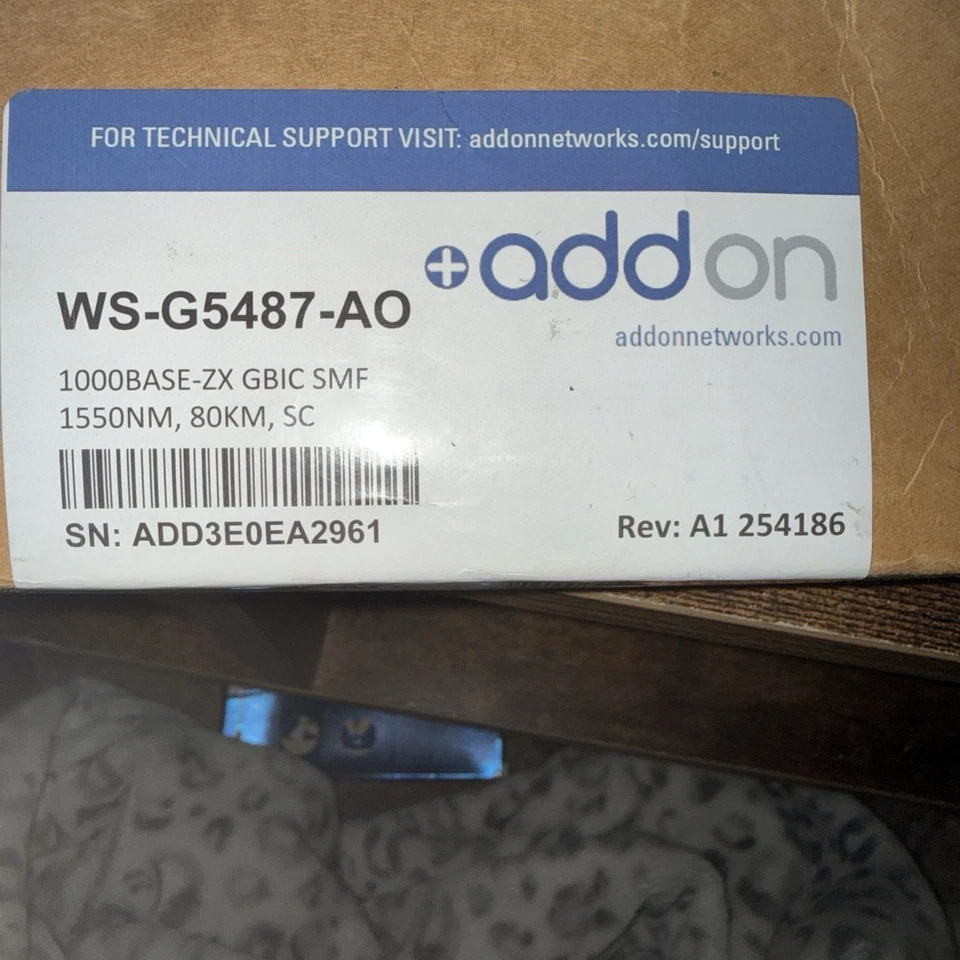 WS-G5487-AOeadoonaddonnetworks.com1000BASE-ZX GBIC SMF1550NM, 80KM, - Image 4 of 4