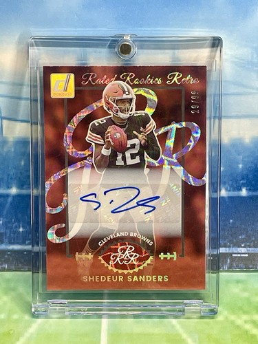 2025 Donruss Football Shedeur Sanders Rated Rookies Retro RC Auto /99 Rookie - Picture 4 of 5
