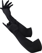 Mysense Long Satin Gloves for Women,1920s Opera Party Gloves Halloween Costume A