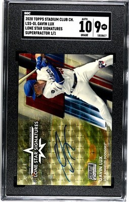 2020 Topps Stadium Club Chrome Gavin Lux SUPERFRACTOR SGC 9 w/10 AUTO RC (1/1)