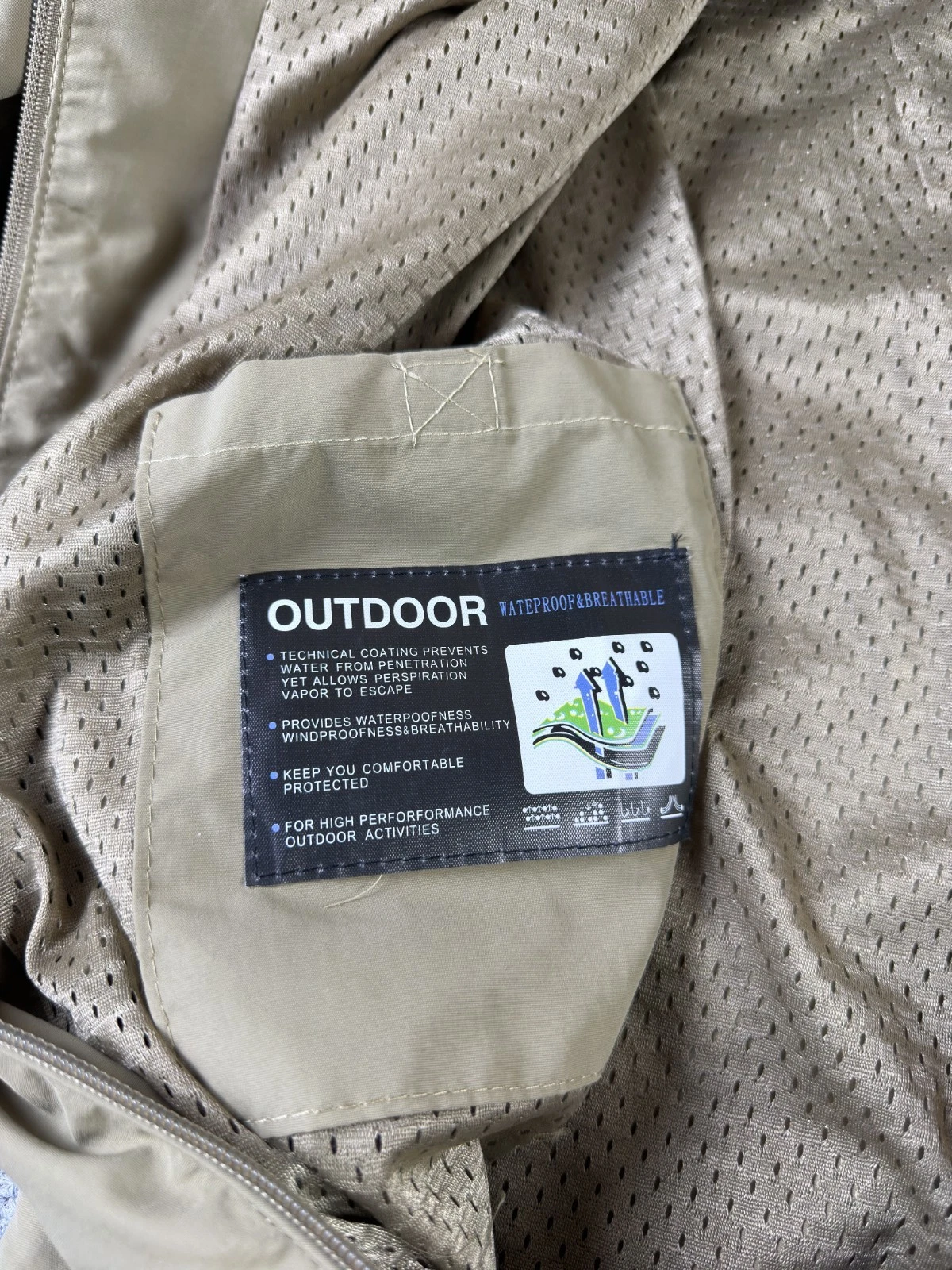 Indian Motorcycle Riders Group Jacket Outdoor Waterproof Size XL Beige Vintage - product detail image 7