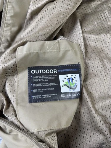 Indian Motorcycle Riders Group Jacket Outdoor Waterproof Size XL Beige Vintage image 7