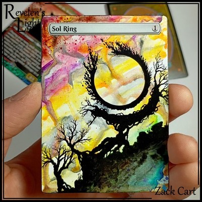 Sol Ring Altered Art - Hand Painted MTG Alter - Magic - Revelen's Light