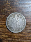 1853 Arrows & Rays Seated Liberty 90% Silver Quarter
