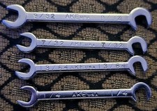 Ake Vintage 4 Pc Ignition Wrench Set Open End Mini Sae Usa 