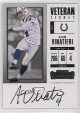 2017 Panini Contenders Veteran Ticket Adam Vinatieri #382 Auto 1q7