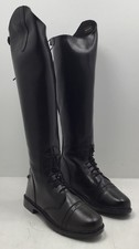 TuffRider Women's Starter Back Zip Field Boots in Black Leather Size 10 Wide