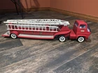 Tonka TFD Red Fire Ladder Truck Metal Plastic Vintage Toy Vehicle 1960’s 30”Long