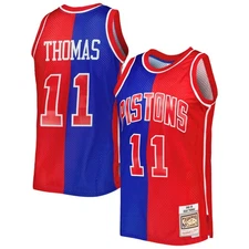 Men's Mitchell & Ness Isiah Thomas Blue/Red Detroit Pistons Hardwood Classics