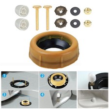Toilet Bowl Wax Ring Seal Kit with Bolts Flange Gasket Easy Install for