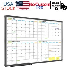 Magnetic Dry Erase Calendar Whiteboard, 4 Month White Board Planner 36 X 24 Inch