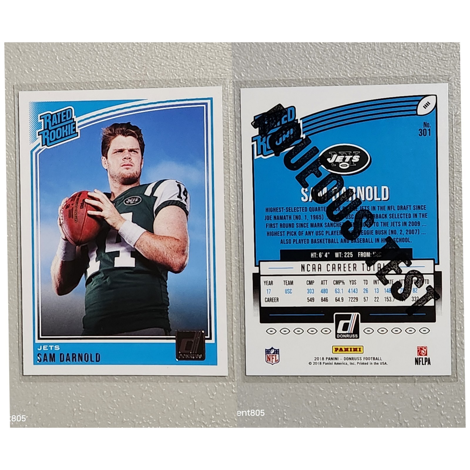 2018 Sam Darnold Donruss Aqueous Test /25 Rated Rookie Rare RC Seahawks