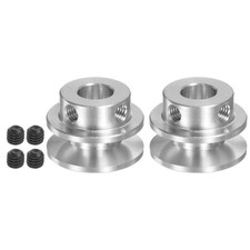 2 Set V-Type Pulley 8mm Bore 22mm Outer Dia Single Groove Aluminum Alloy