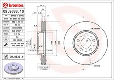 2x BREMBO disque de frein avant pour VOLVO