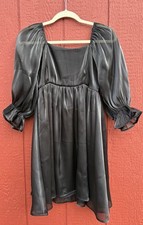 Entro Womens Dark Romantic Grunge Fairy Puff Sleeve Babydoll Whimsigoth Dress S