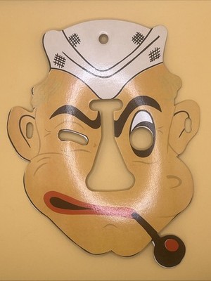 Popeye Paper Happy Mask W Windup Nose and Glasses Reproduction See Photos
