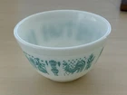 3 Vintage Pyrex 401, 402, 404 Turquoise Amish Butterprint Large Mixing bowl