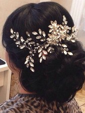 Women Headband With Vine Gorgeous Floral Crystal Hair Comb Bridal Tiara Head ...